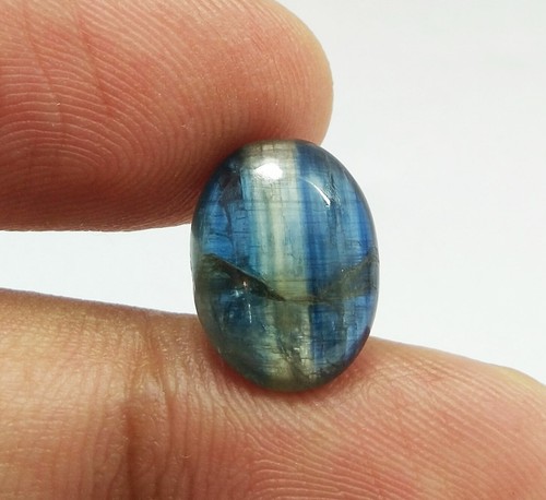 7.78 Ct Natural Kyanite Cabochon Oval Good Quality Genuine Blue Kyanite Gemstone - Picture 3 of 8