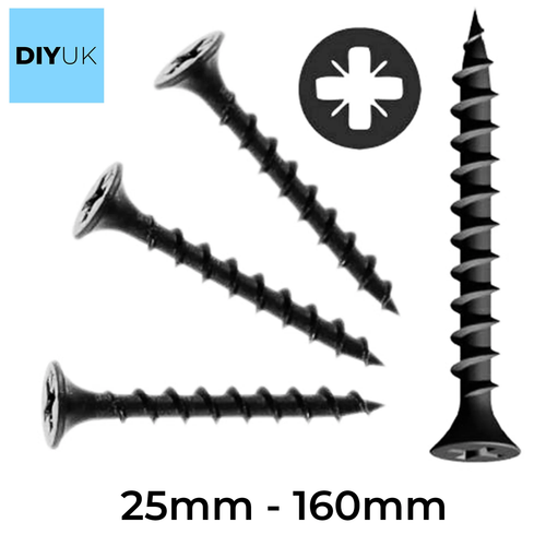 Drywall Plasterboard Screws Bugle Head Coarse Thread Black Phosphate Wood 25mm - - Picture 43 of 58