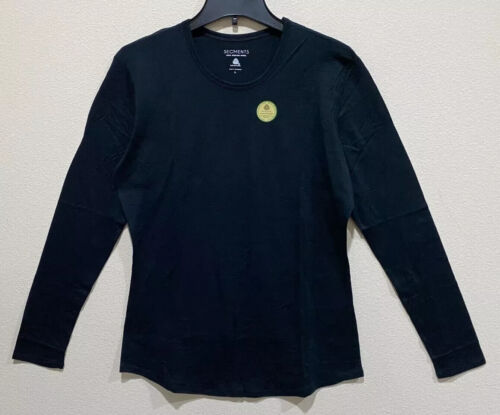 Women's Segments Merino Wool Long Sleeve Base Layer Top Tee Size L Black