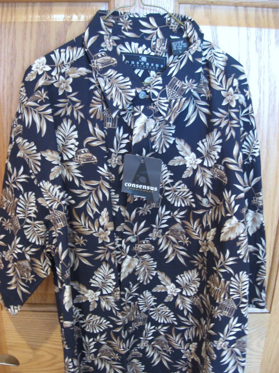 Mens black cheap hawaiian shirt