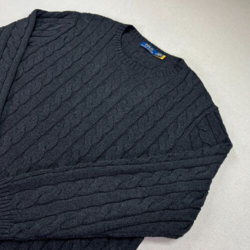 Suéter Polo Ralph Lauren Para Hombre L Carbón 100% Algodón Pescador Tejido con Cable - Imagen 6 de 17