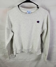 Champion Sweatshirt Women's S Gray Reverse Weave Crew Neck Logo Pullover GF850