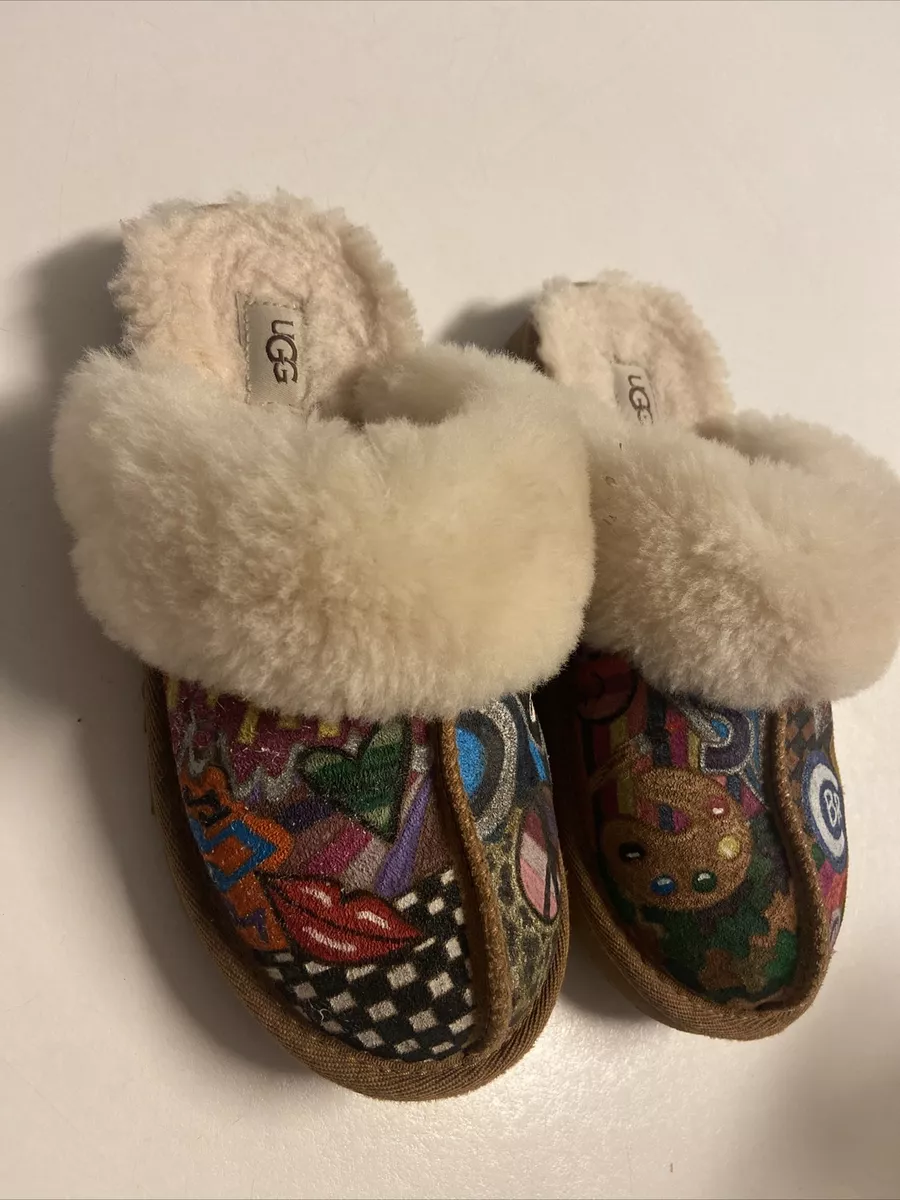 UGGS Cozy II Slippers kids 2 custom design art tiktok beach sunset peace  smiley