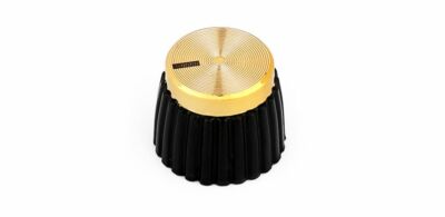 Amp Knopf ML-Factory  Schwarz/Gold, für 6mm Riffelachse