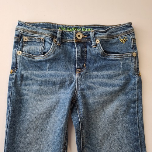 Justice Simply Low Jeans Girls Size 10.5 Blue Denim - Picture 11 of 17