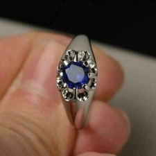 2.5ct Lab Created Blue Sapphire Solitaire Women's Engagement Ring 925 Silver