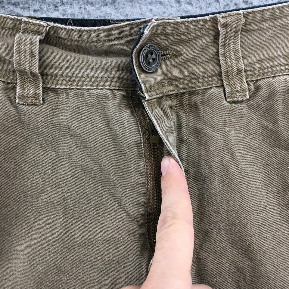 Pantalones Cortos Free World Cargo Para Hombre 28 (Actual 28X9.5) Beige Tiro Medio Informal Bolsillo Cremallera Foto 3 de 4