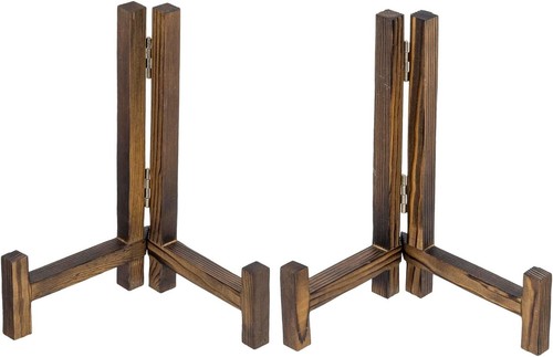 11 Zoll Tischplatte braun Holzplatte Displayständer, Tellerhalter, 2er Set - Bild 7 von 7