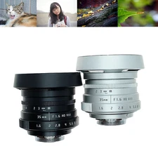 35mm F1.6 HD Prime Lens For Sony E EF-M FUJI X M4/3 Mount Beginner H9d0