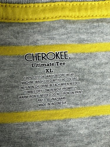 NWT Cherokee Ultimate Tee Boys T-Shirt Gray Striped Short Sleeve Size XL - Picture 3 of 7