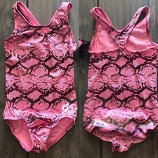 NWT GK Elite Pink Shimmer Racer Back Gymnastics Leotard Child X-Small CXS 2-4T