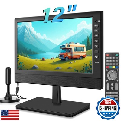 Jexiop 12 Portable Flat Screen TV,Small TV with Digital Tuner-HDMI-USB-Headph