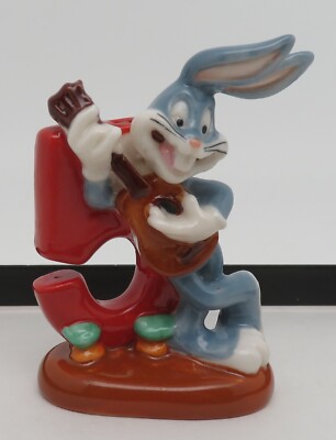 SELTENE GROSSE FEVE 2005 TM & WB BUG's BUNNY ZUM GEBURTSTAG 5 JAHRE Kerzenhalter
