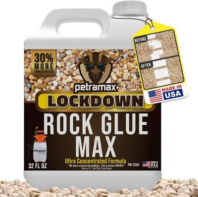 Max Rock Glue for Landscaping, 32 Ounce - Wide Coverage & Pet Safe Mulch Glue fo