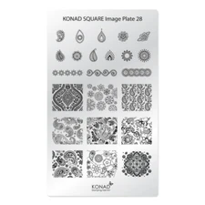 Konad Stamping Nail Art Square Image Plate No.28 Paisley Plate