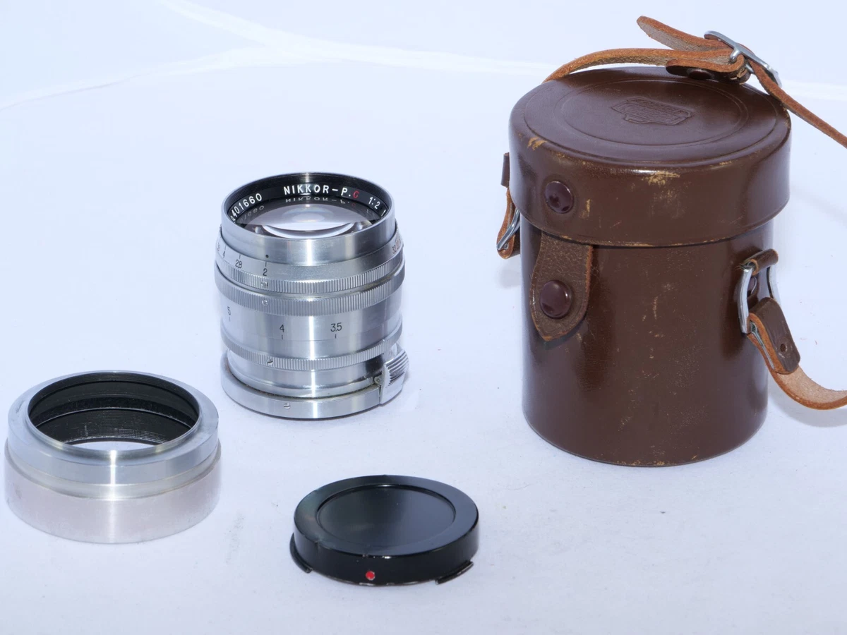 Nikon RF Nikkor-P.C 8.5cm f2 FAST telephoto lens. Case, hood, caps. Version  3.