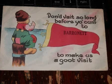 BARRONETT WI - EARLY POSTCARD - DUTCH KID PENNANT GREETINGS - WASHBURN COUNTY