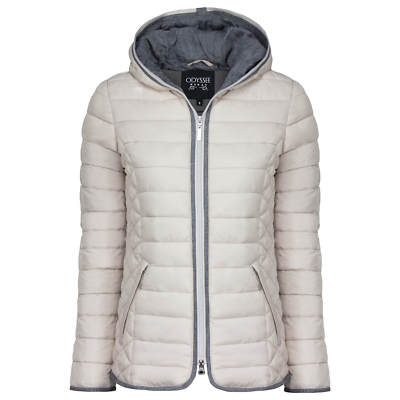 ODYSSEE Damen Steppjacke gesteppte Jacke matt mit Kapuze Übergangsjacke