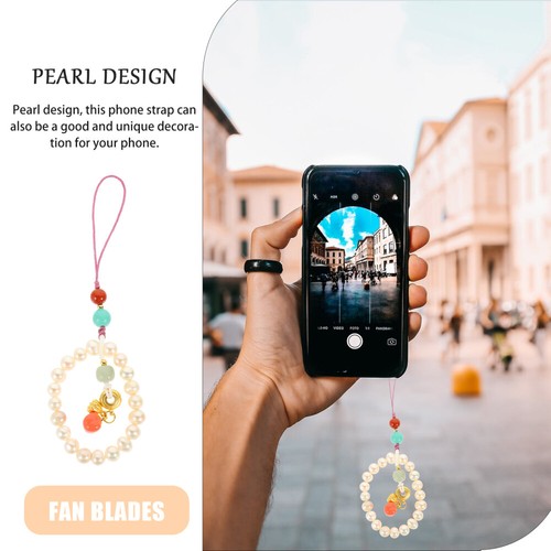 Pearl Mobile Phone Chain Beaded Lanyard Wrist Strap for Cellphone - 第 10/12 張圖片