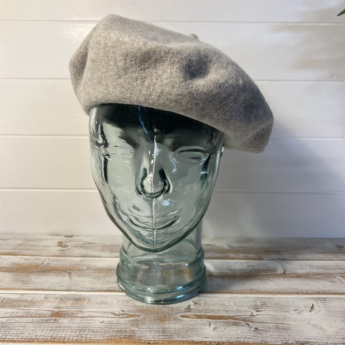 アン 100% Pure Wool Fashion Beret - Light Grey - Unisex - for Men