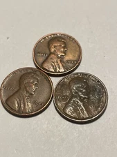 1944 p d s lincoln cents 3 coins