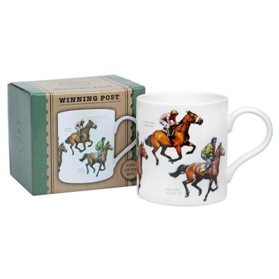 Pferderennen Sieger Post Jockey Fine China Tasse Rennpferd Kaffeetasse Geschenk verpackt 