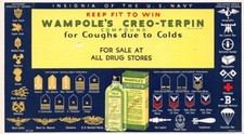 US Navy Insignia Wampole's Preparation Tonic Small Advertising Blotter