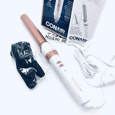 Conair Double Ceramic Curling Wand, 1 Inch, White / Rose Gold