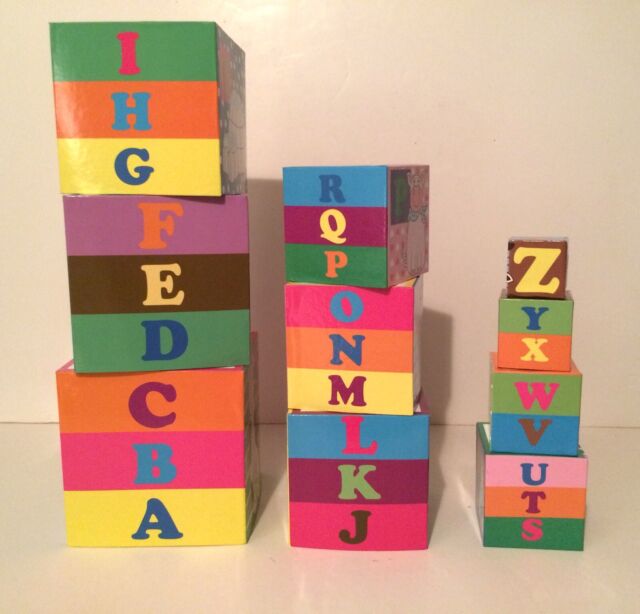 cardboard alphabet blocks