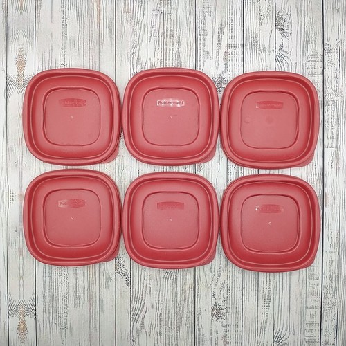 Rubbermaid Easy Find Lid 7J58 Red Square 6 Replacement Food Container Lids 4.5" - Picture 21 of 24