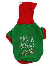 dog Christmas Costume/ hoodie santa paws size Large