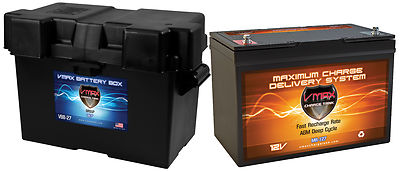 VMAX MR127 + BATTERY BOX for Sun Chaser pontoons/trolling mtr marine dp cyc batt