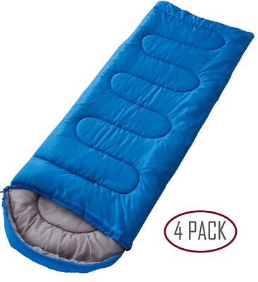 4 Pack - Mummy Sleeping Bag 7' Comfortable Camping Backpacking Sleep Sack Blue