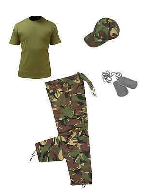 Chemise Pantalon Casquette Enfants Paquet 4 Camouflage Armée Déguisement Soldat