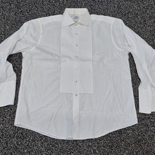 Vintage Brooks Brothers Shirt Mens 17.5 35 White Tuxedo Long Sleeve Shirt