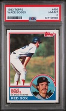 1983 TOPPS #498 WADE BOGGS ROOKIE RC PSA 8