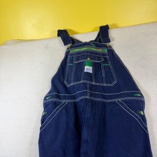 Liberty Mens Denim Bib Overalls Indigo Blue Green Zipper 36x30 Workwear 7419