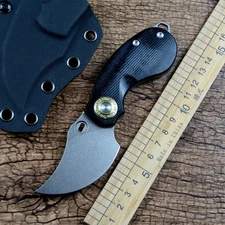 TWOSUN K110 Blade Outdoor Fixed Knife Black G10 Handle with Kydex Sheath TS520