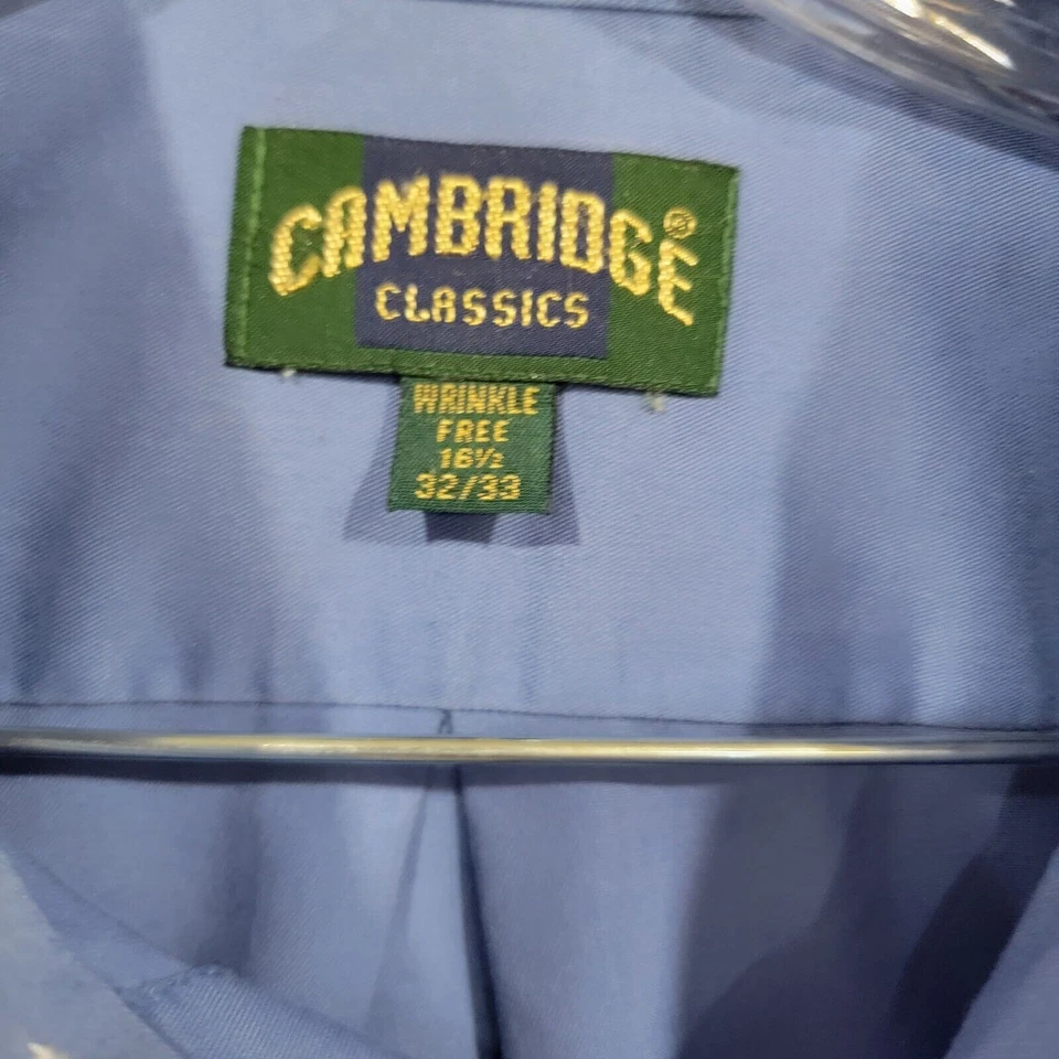 Camisa de vestir plisada con botones minimalista Cambridge Classics para hombre talla 16,5 32/33 Foto 3 de 4