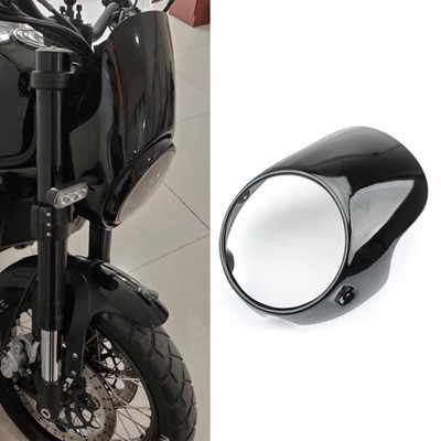 7inch Black Motorcycle Headlight Fairing Windshield Protector Racer Style
