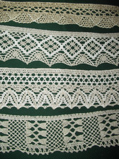 Klöppelspitze Leinen 4-6cm breit versch. Muster pro 50cm Restposten Abverkauf!!!