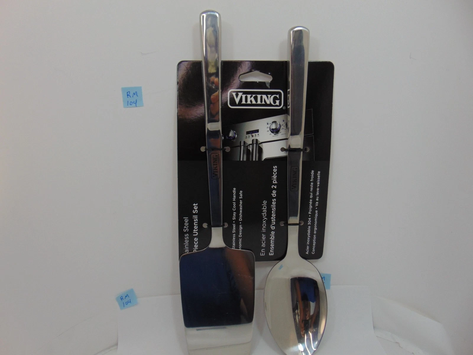 VIKING Stainless Steel 2 Piece Utensil Set spoon , spatula Dishwasher Safe