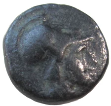 KINGS OF MACEDON. AE 11. DEMETRIOS I POLIORKETES, 306-283 BC. ATHENA/PROW.