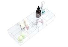 Clear Drawer Organizer, 8 Sections Makeup Socks Organizer Holder, Drawer Divider
