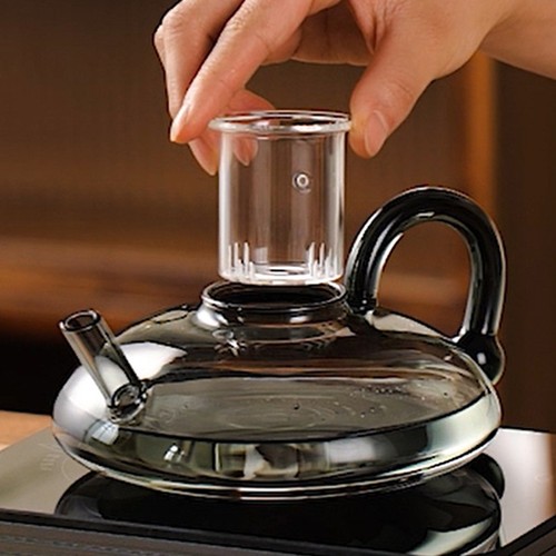 20 Oz Glass Tea Pot Heat Resistant Glass Water Pot With Tea Infuser - Foto 6 di 11