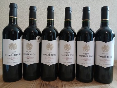 (8,00 /1L.) 6 Fl. Bordeaux Domaine de Fombertou Blaye Goldmedaille top Rotwein