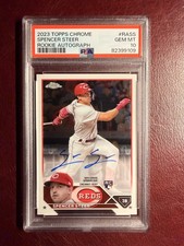 2023 Topps Chrome Spencer Steer Auto RC Reds PSA 10 Rookie Refractor