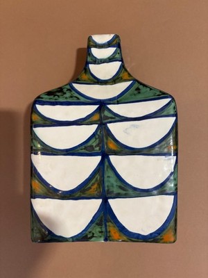 Seltene Keramik Designervase Italien signiert Alessio Tasca 1960-1970 handbemalt