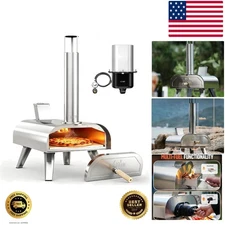 12" Multi-Fuel Pizza Oven, Portable Outdoor Pizza Oven, Wood Fired & Propane ...
