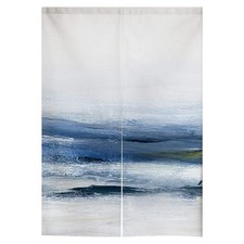 Japanese Noren Doorway Curtain Abstract Watercolor Blue Door Curtain Modern O...